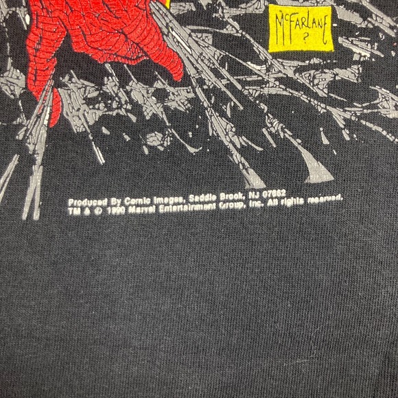 Vintage Spider Man Shirt Mens L Black 1990 Torment Todd McFarlane Marvel 90s USA - Picture 4 of 11